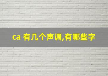 ca 有几个声调,有哪些字